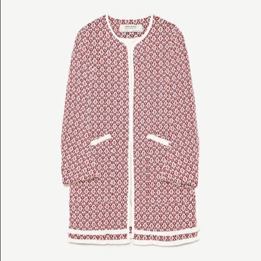 Zara Frayed Printed Coat